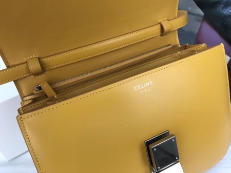 Celine Classic Box Flap Bag Original Calfskin Leather 3378 Yellow