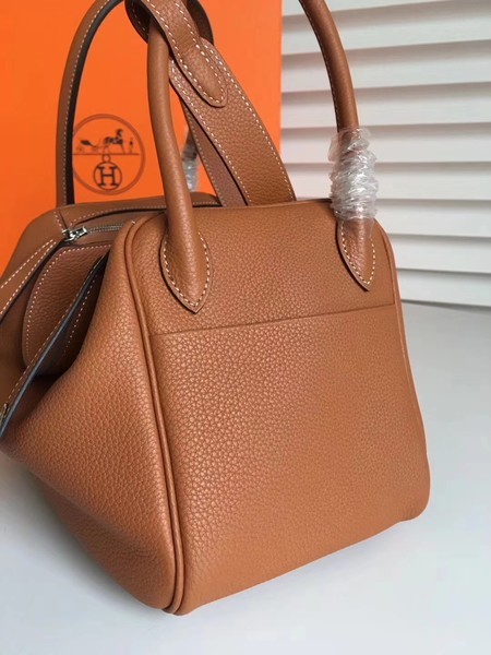 Hermes Lindy Original Togo Leather Bag 5086 Brown