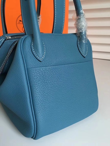Hermes Lindy Original Togo Leather Bag 5086 Dark Blue