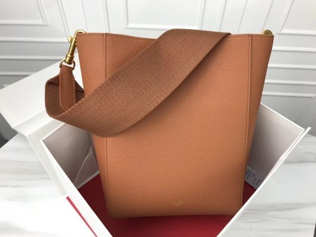 Celine Cabas Phantom Bags Original Calfskin Leather 3370 Brown