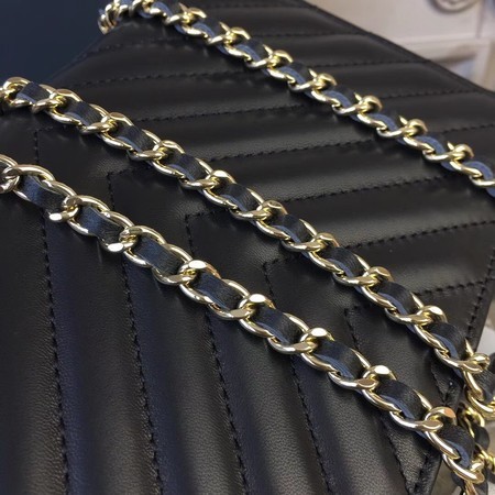Chanel WOC Original Sheepskin Leather Shoulder Bag 33814 Black