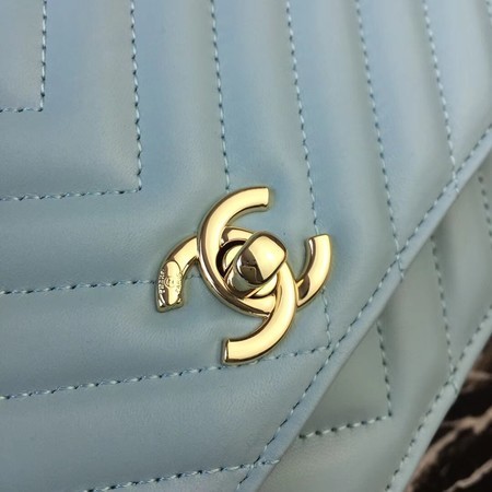 Chanel WOC Original Sheepskin Leather Shoulder Bag 33814 Skyblue