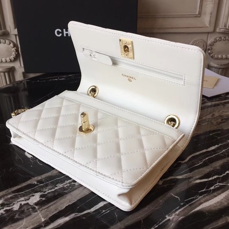 Chanel WOC Original Sheepskin Leather Shoulder Bag D33814 Offwhite