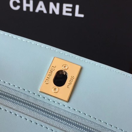 Chanel WOC Original Sheepskin Leather Shoulder Bag D33814 Skyblue