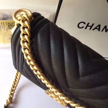 Boy Chanel Original Cannage Patterns Bag 67086 Black