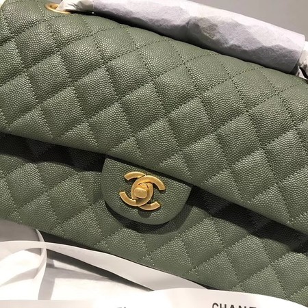 Chanel Flap Shoulder Bag Original Caviar Leather CF1112 green