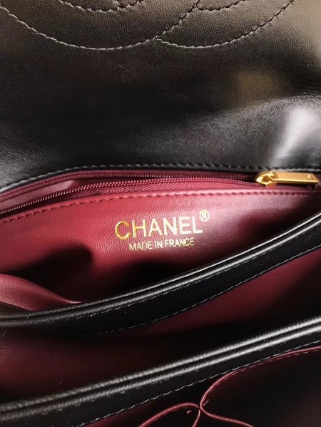 Chanel Original Sheepskin Leather Tote Bag 92236 black Gold Buckle