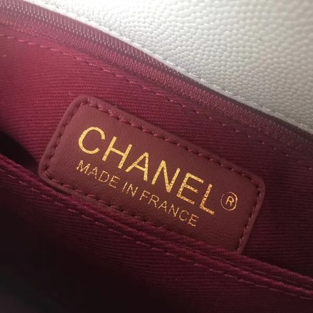 Chanel original Caviar leather flap bag top handle A92990 Peppermint Green