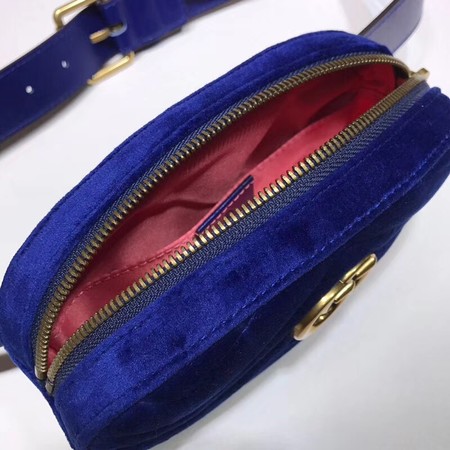Gucci GG Marmont Velvet Belt Bag 476434 dark blue