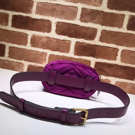 Gucci GG Marmont Velvet waist pack 476434 purple