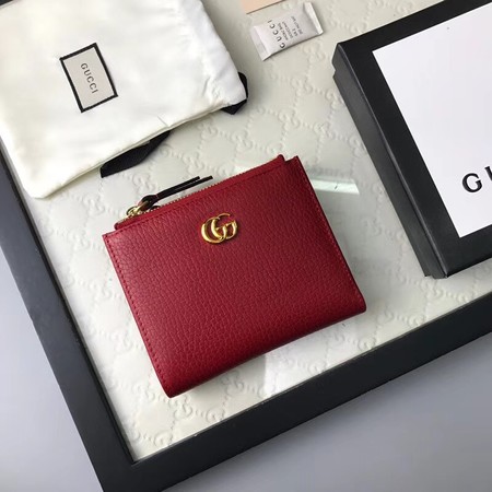 Gucci Calfskin Leather Wallet 474747 red