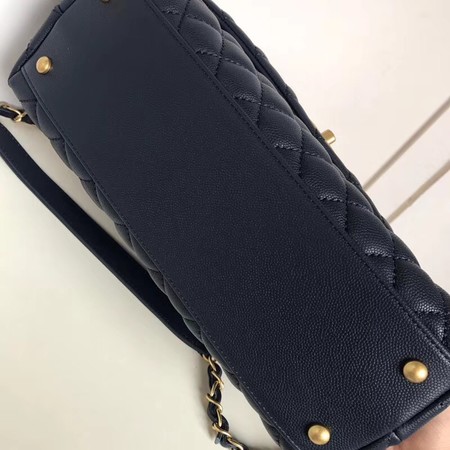 Chanel Classic Deep red Top Handle Bag Original Caviar Leather A92215 Royal Blue