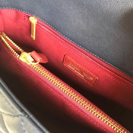 Chanel Classic Deep red Top Handle Bag Original Caviar Leather A92215 Royal Blue