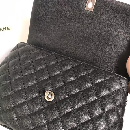 Chanel Classic red Top Handle Bag Original Caviar Leather A92215 black