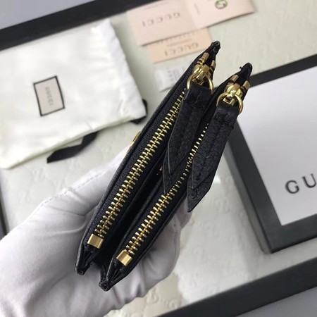 Gucci Calfskin Leather Wallet 474747 black