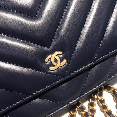 Chanel WOC Original sheepskin Leather Flap Shoulder Bag D33814 Royal Blue