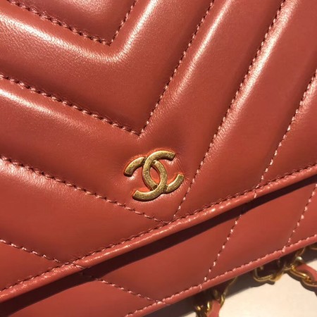 Chanel WOC Original sheepskin Leather Flap Shoulder Bag D33814 pink