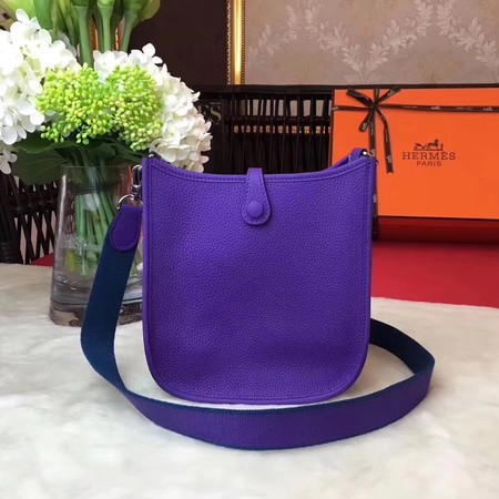 Hermes Evelyne mini 17cm Messenger Bag Original Calf Leather H1187 purple