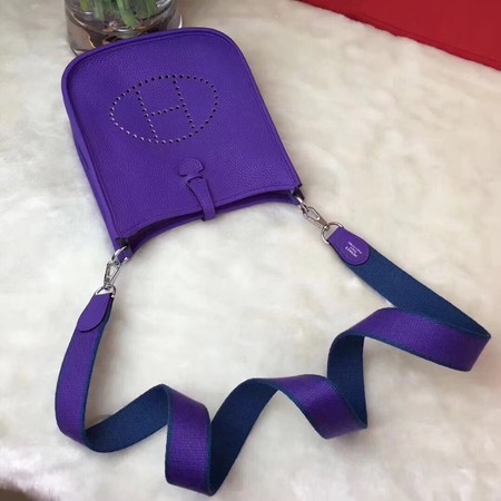 Hermes Evelyne mini 17cm Messenger Bag Original Calf Leather H1187 purple