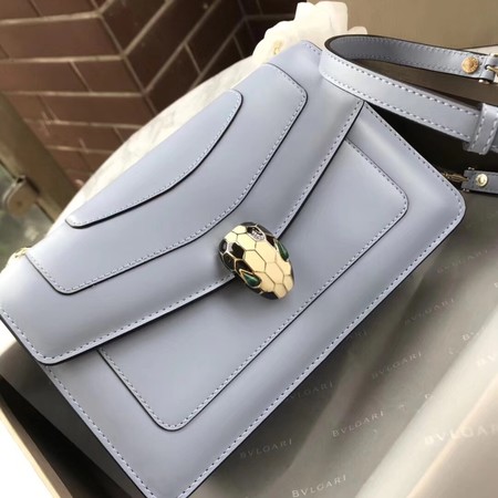 Bvlgari Original Calfskin Leather serpenti forever Shoulder Bag 97522 Light blue