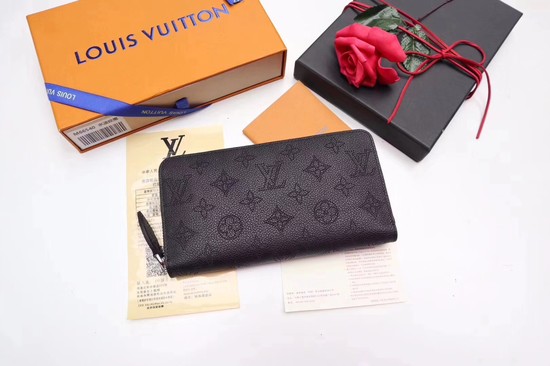 Louis Vuitton Mahina Leather Wallet 61867 Black