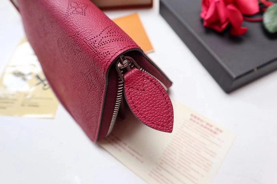 Louis vuitton original Mahina Leather wallet 61867 red