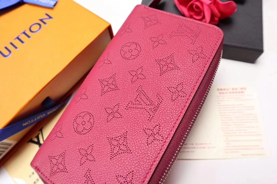 Louis vuitton original Mahina Leather wallet 61867 red