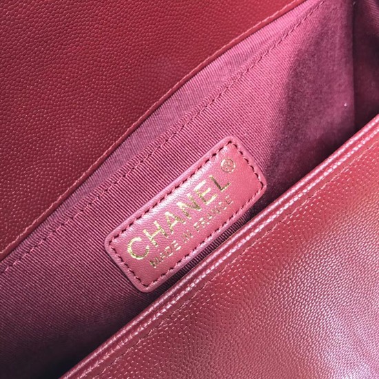 Chanel Leboy Original caviar leather Shoulder Bag V67086 Wine gold chain