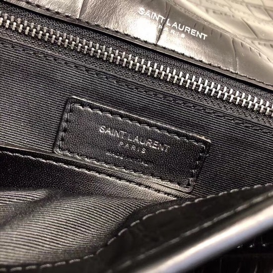 SAINT LAURENT Medium Niki Chain Bag Cabas crocodile-embossed leather 498894 Black