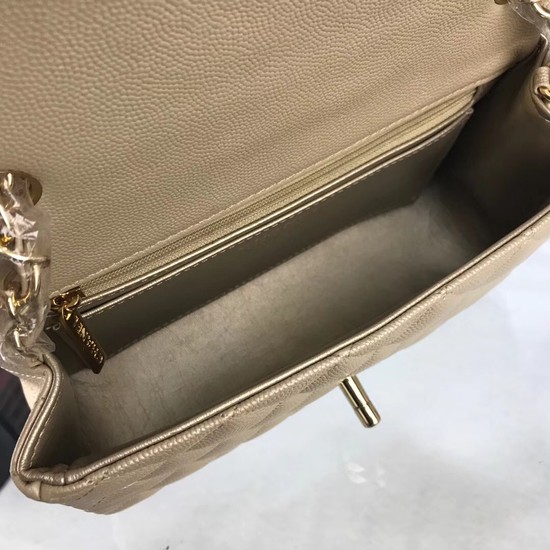 Chanel Original Caviar Leather Flap cross-body bag CF1116 gold Gold chain