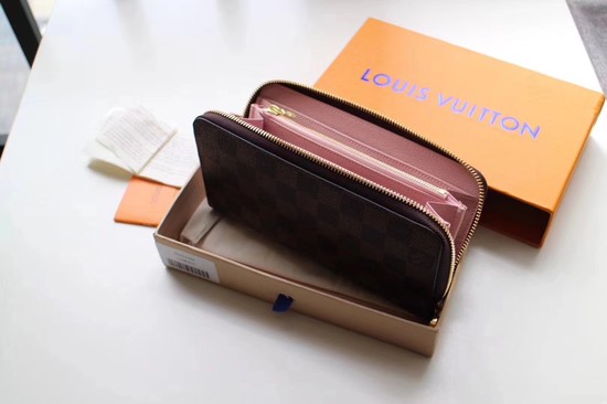 Louis Vuitton Damier Ebene Canvas Zippy Wallet 63503 pink