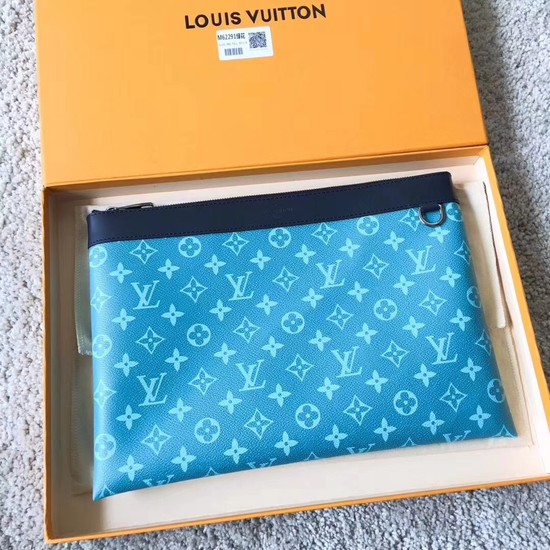 Louis Vuitton Monogram Canvas Clutch Bag POCHETTE APOLLO 61692 sky blue