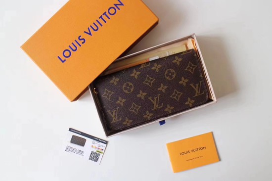 Louis Vuitton Monogram Canvas Zippy Wallet 41895 red