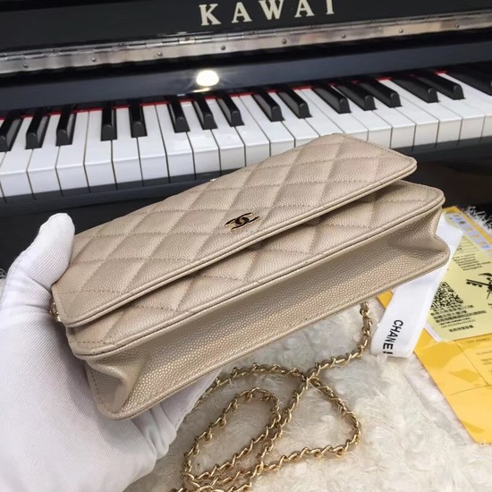 Chanel WOC Original Caviar Leather Flap cross-body bag CF33814 gold Gold chain