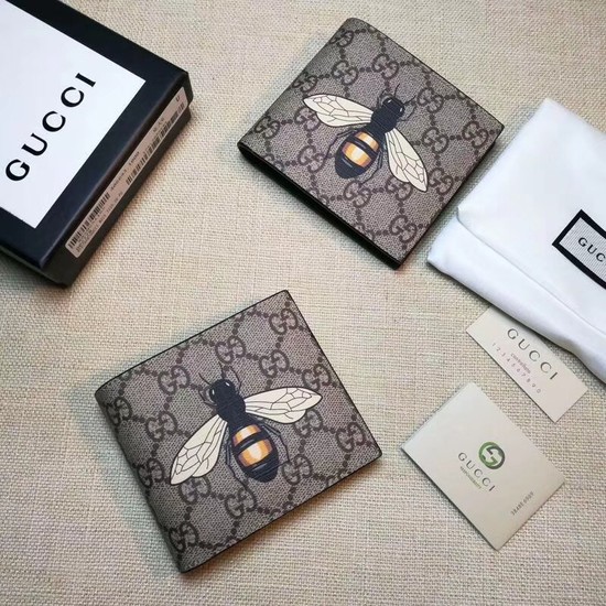 Gucci Bee print GG Supreme wallet 451268