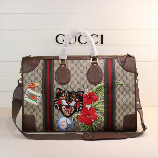 Gucci Courrier soft GG Supreme duffle bag 459291 brown