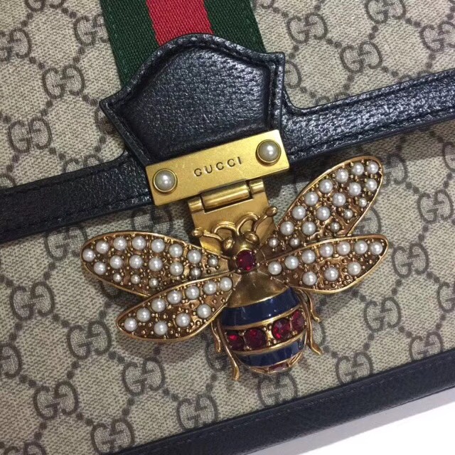 Gucci Queen Margaret GG Supreme medium shoulder bag 524356 black