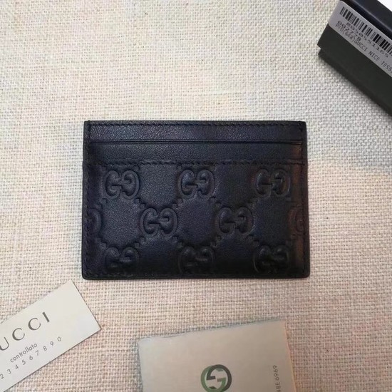 Gucci Signature leather card case 233168 black