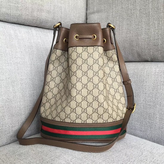 Gucci GG Supreme Canvas Shoulder Bag 504441 brown