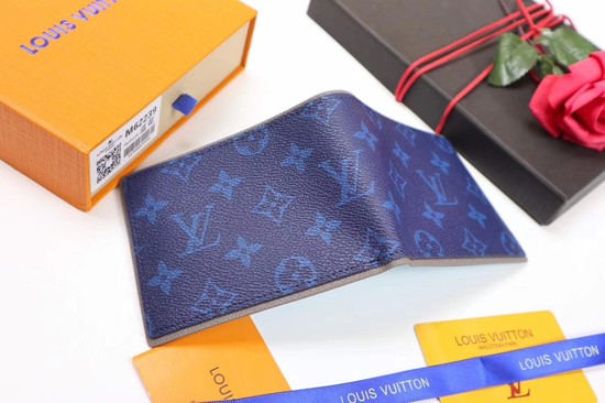 Louis Vuitton Split Monogram Canvas Wallet M62239 blue