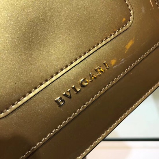 BVLGARI Serpenti Forever metallic-leather shoulder bag 08962 gold