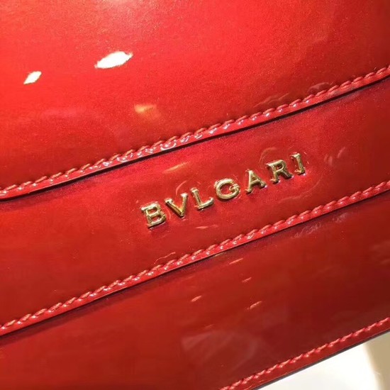 BVLGARI Serpenti Forever metallic-leather shoulder bag 08962 red