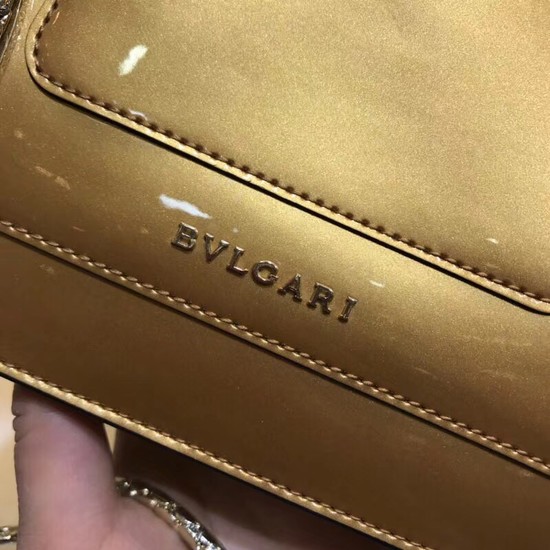 BVLGARI Serpenti Forever metallic-leather shoulder bag 91414 gold