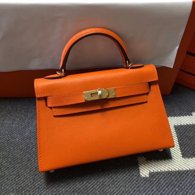 Hermes Kelly Tote Bag Original epsom  Leather KL20 Orange