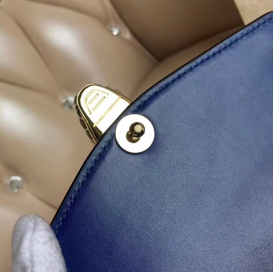 BVLGARI Serpenti Forever leather flap bag 3785 blue