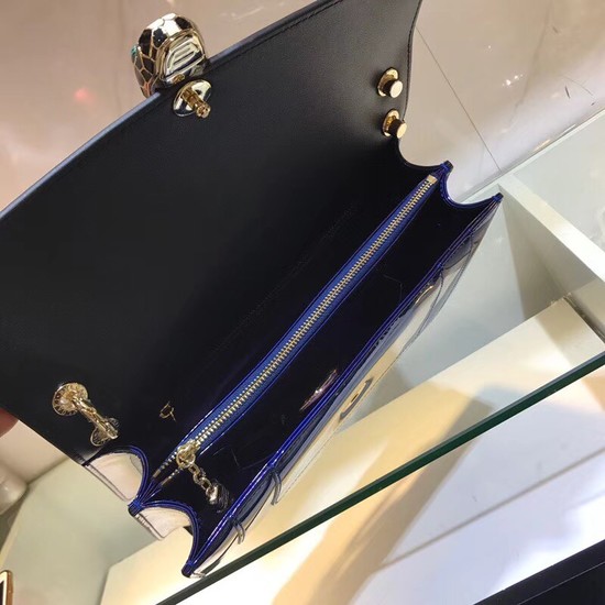 Bulgari metallic-leather shoulder bag 15004 blue