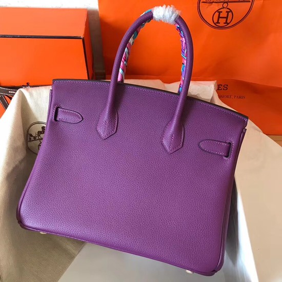 Hermes Birkin Tote Bag Original Togo Leather BK35 purple