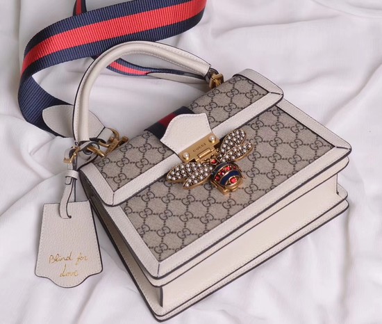 Gucci Queen Margaret GG small top handle bag 476541 white