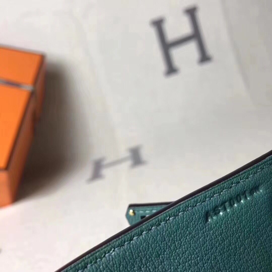 Hermes Kelly 22CM Tote Bag Original Epsom Leather KL22 Dark Green
