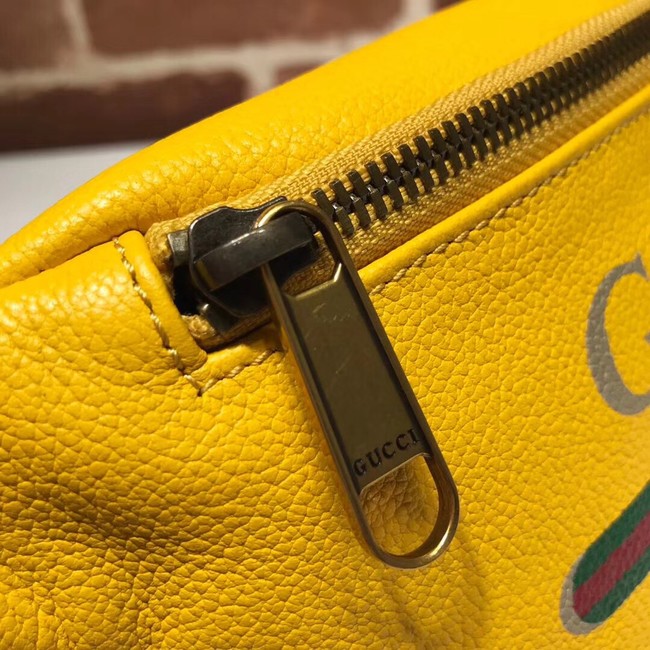 Gucci Print small belt bag 527792 yellow